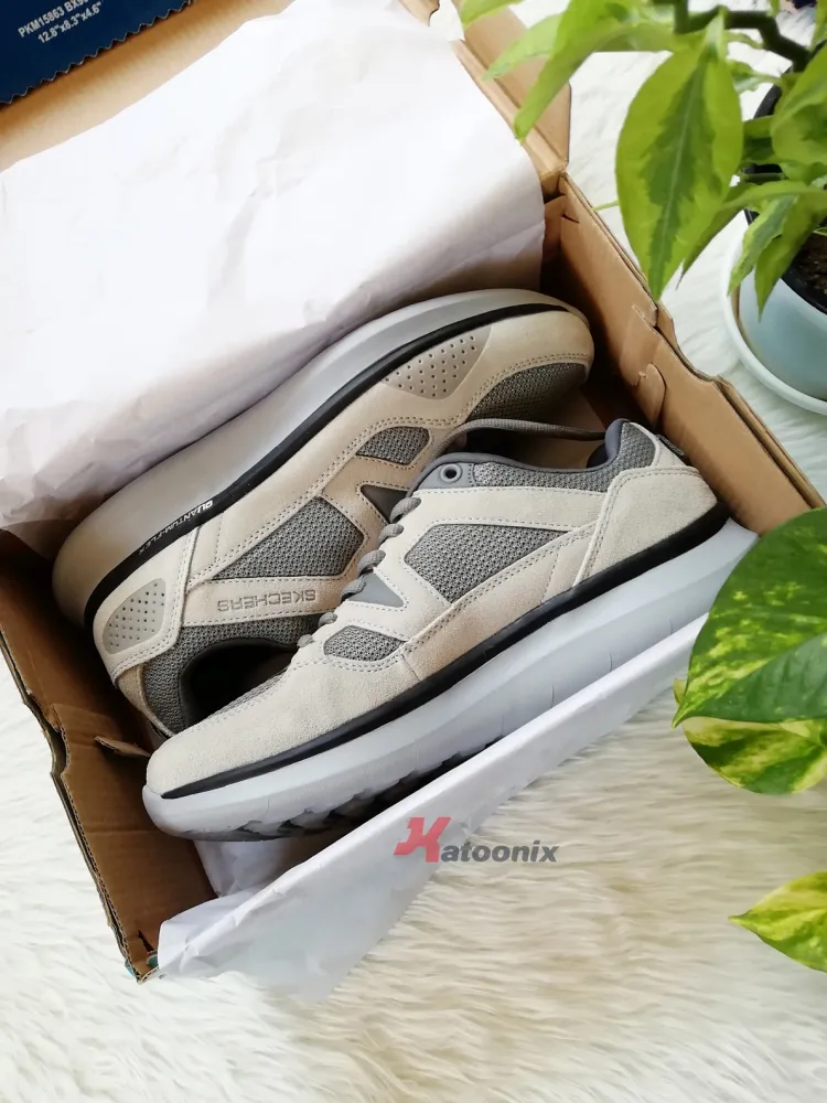 کفش پیاده‌روی اسکیچرز کوانتوم فلکس رنگ طوسی